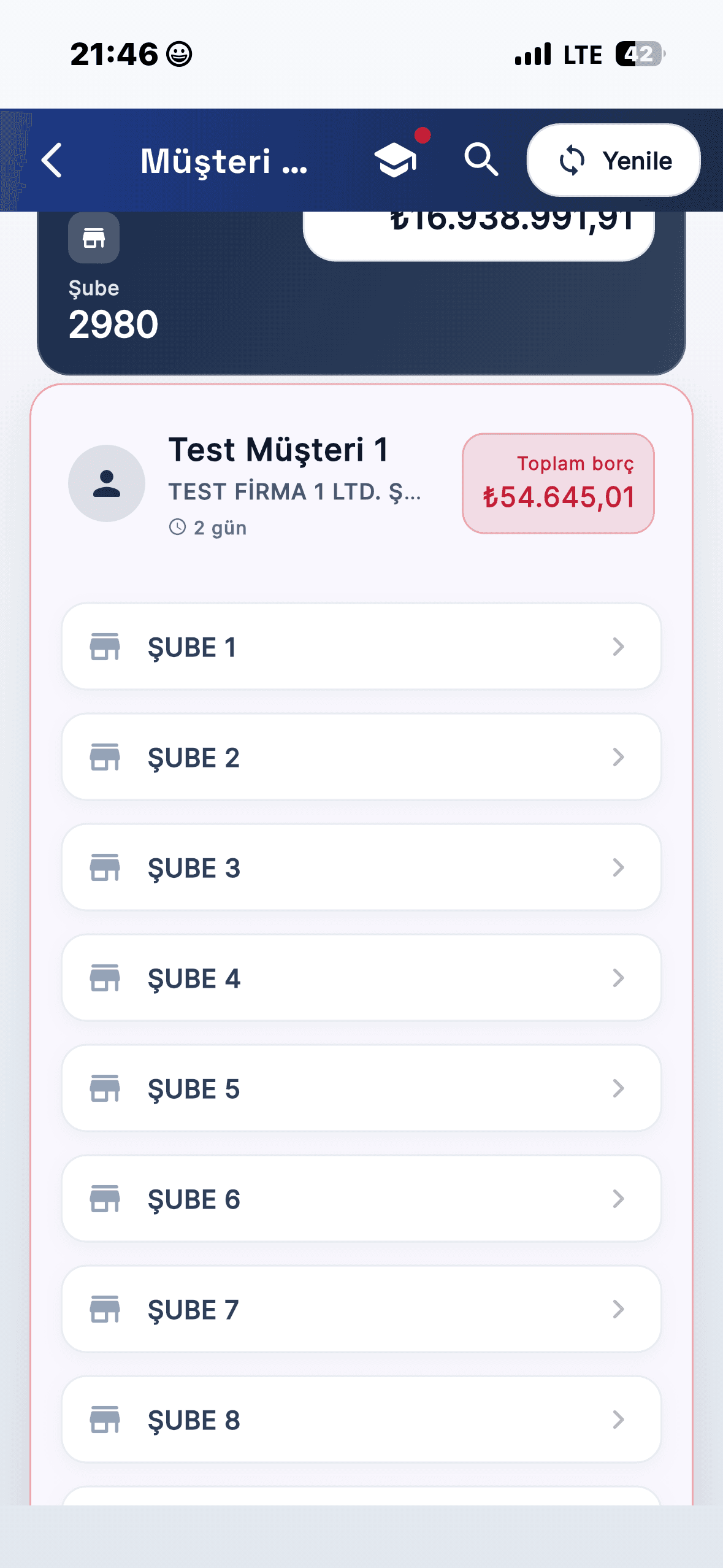 HESABIM şube listesi
